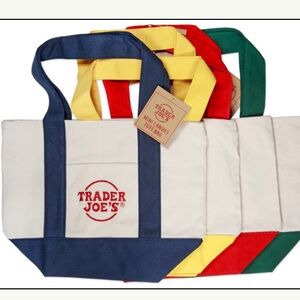 Set of 4 Trader Joe’s mini canvas tote bags